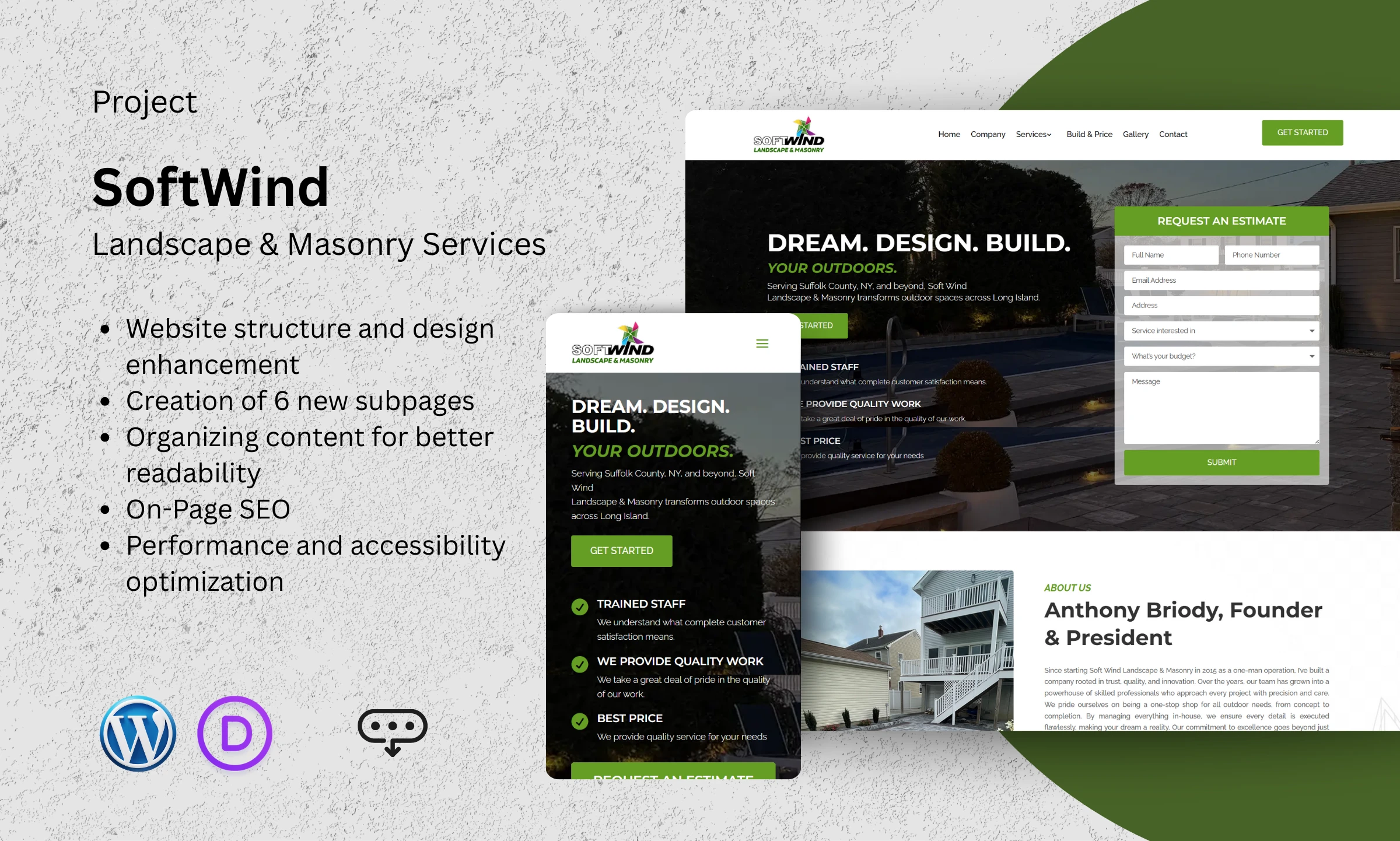 SoftWind Landscape & Masonry Services Website Redesign
